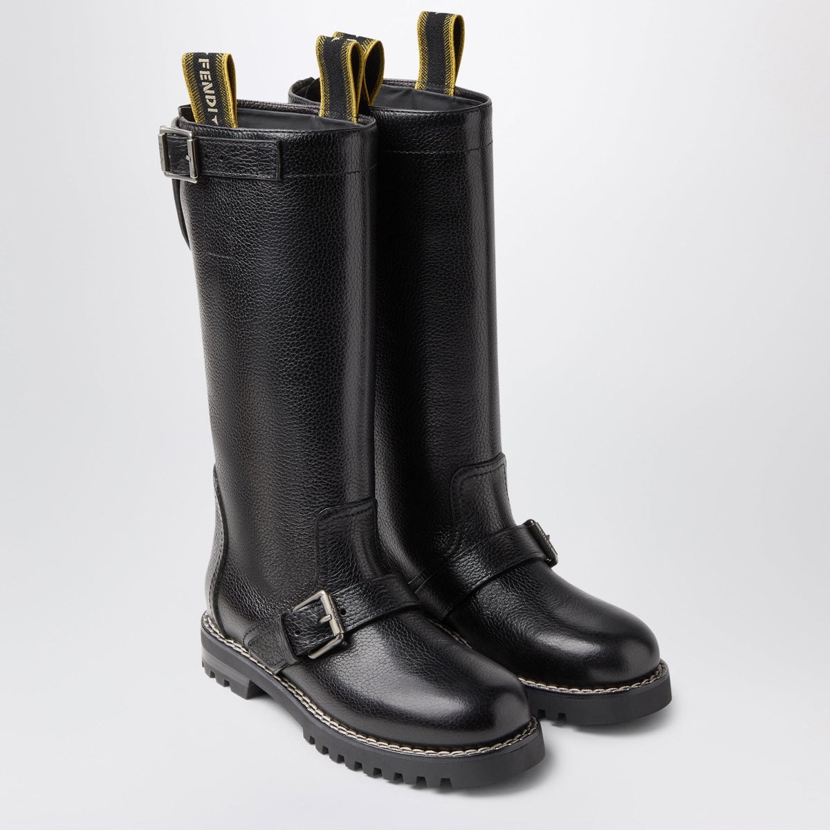 Fendi Black Commando Boots In Calfskin Women FENDI