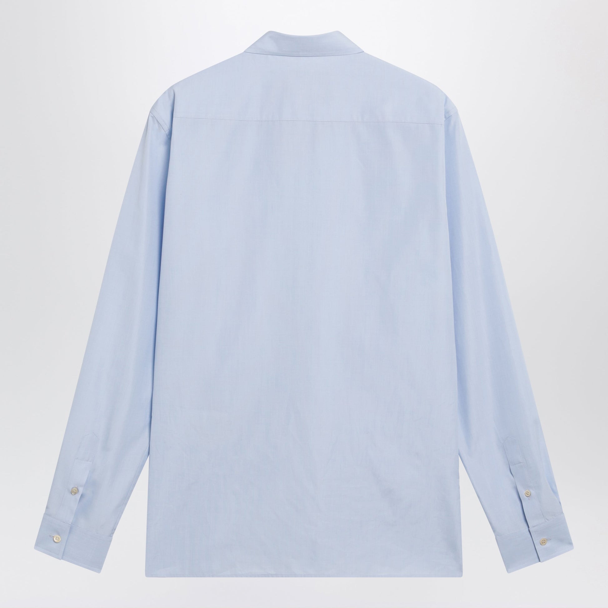 Valentino Light Blue Fil-Ã -Fil Cotton Shirt With Vlogo Embroidery Men VALENTINO