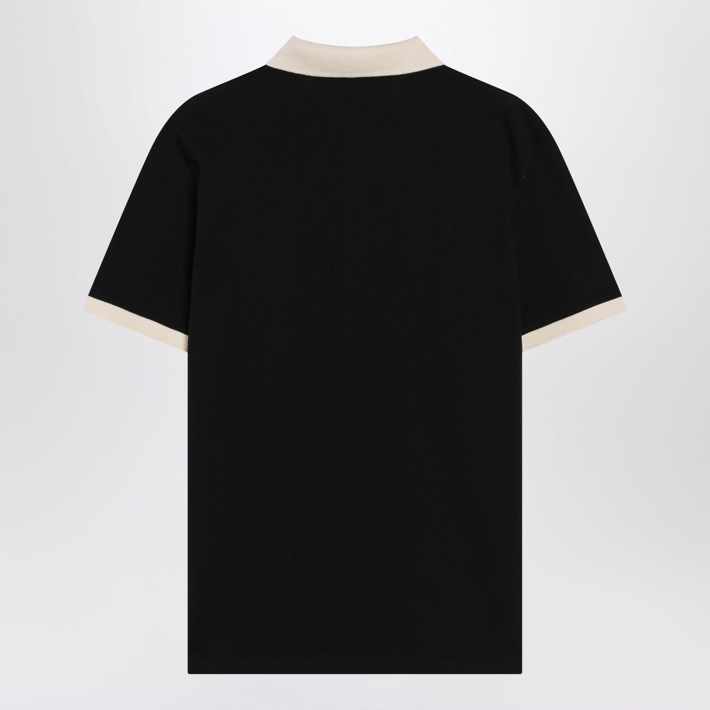 Valentino Black Cotton Pique Polo Shirt With Vgold Men VALENTINO