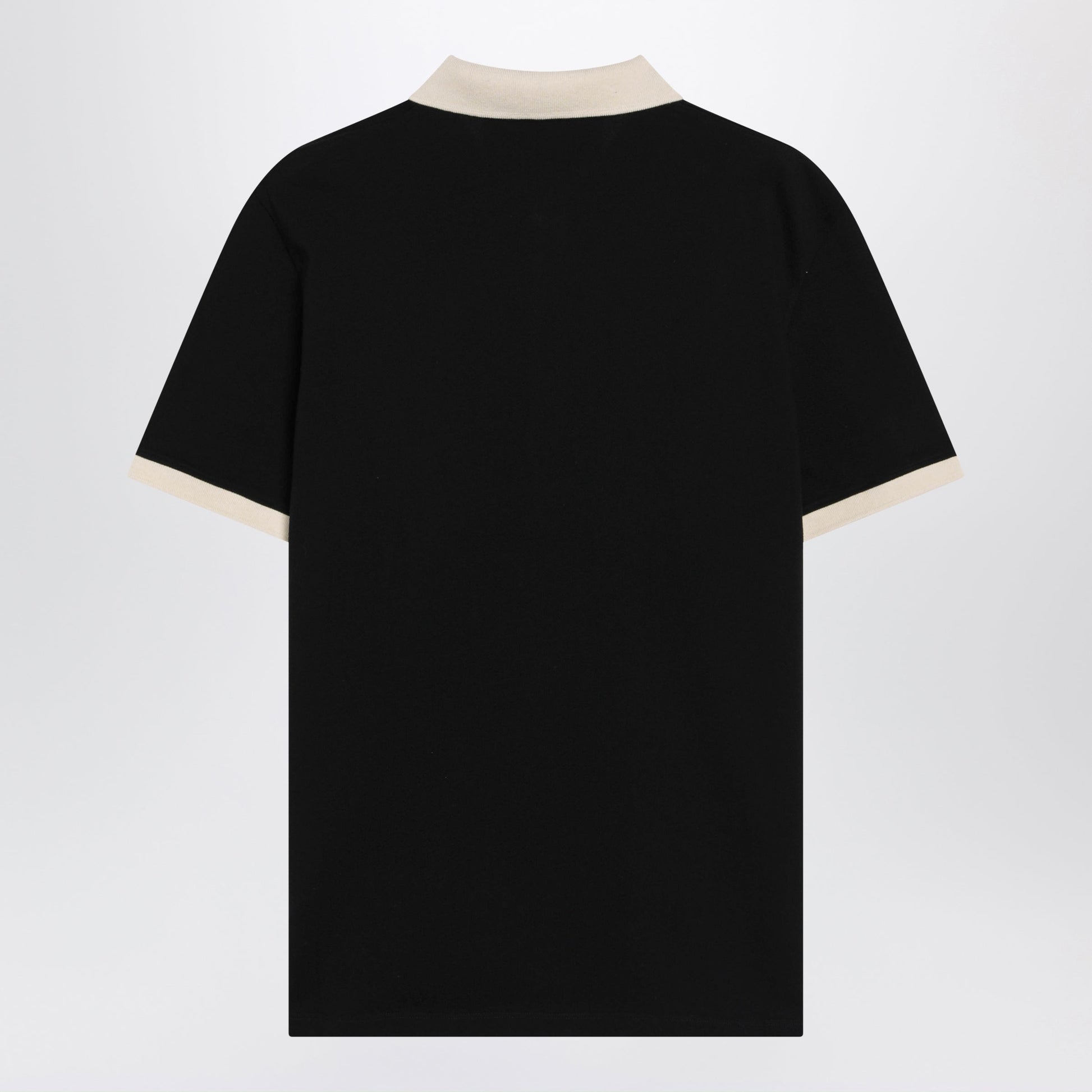 Valentino Black Cotton Pique Polo Shirt With Vgold Men VALENTINO