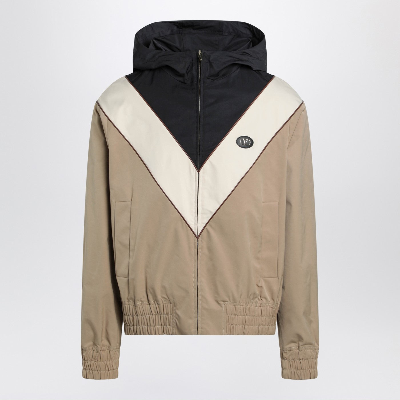 Valentino Black Butter And Camel Jacket With Vlogo Patch Men VALENTINO