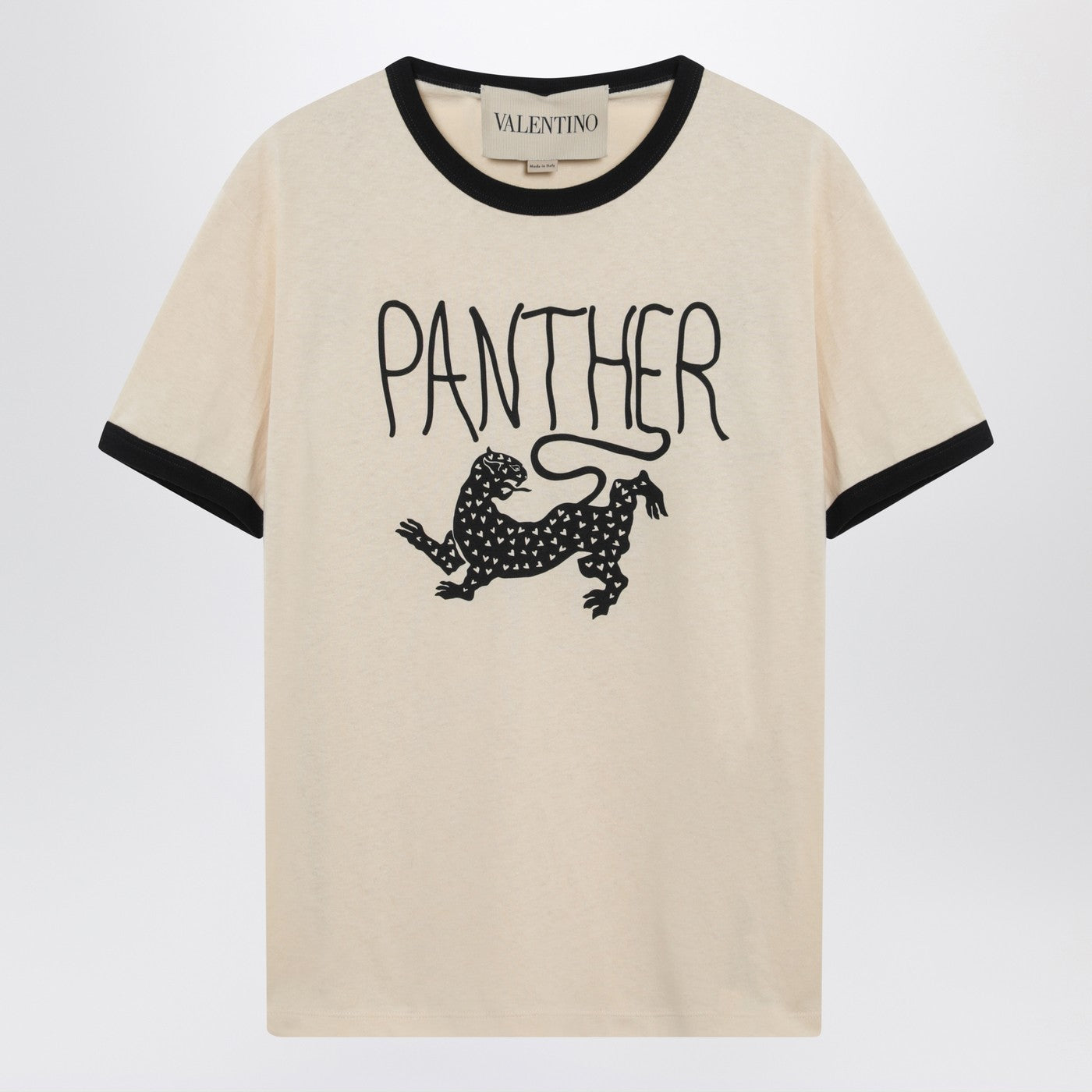 Valentino Butter-Colored T-Shirt With Panther Print Men VALENTINO