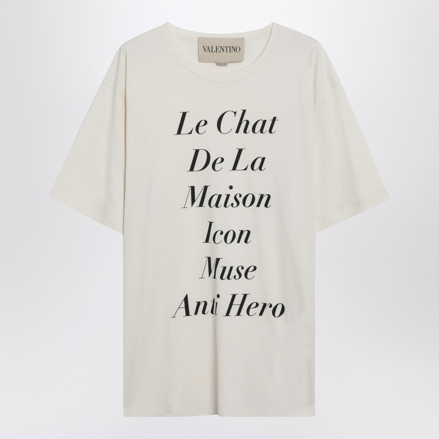 Valentino Ivory Le Chat De La Maison Icon Muse Anti Hero T-Shirt Men VALENTINO