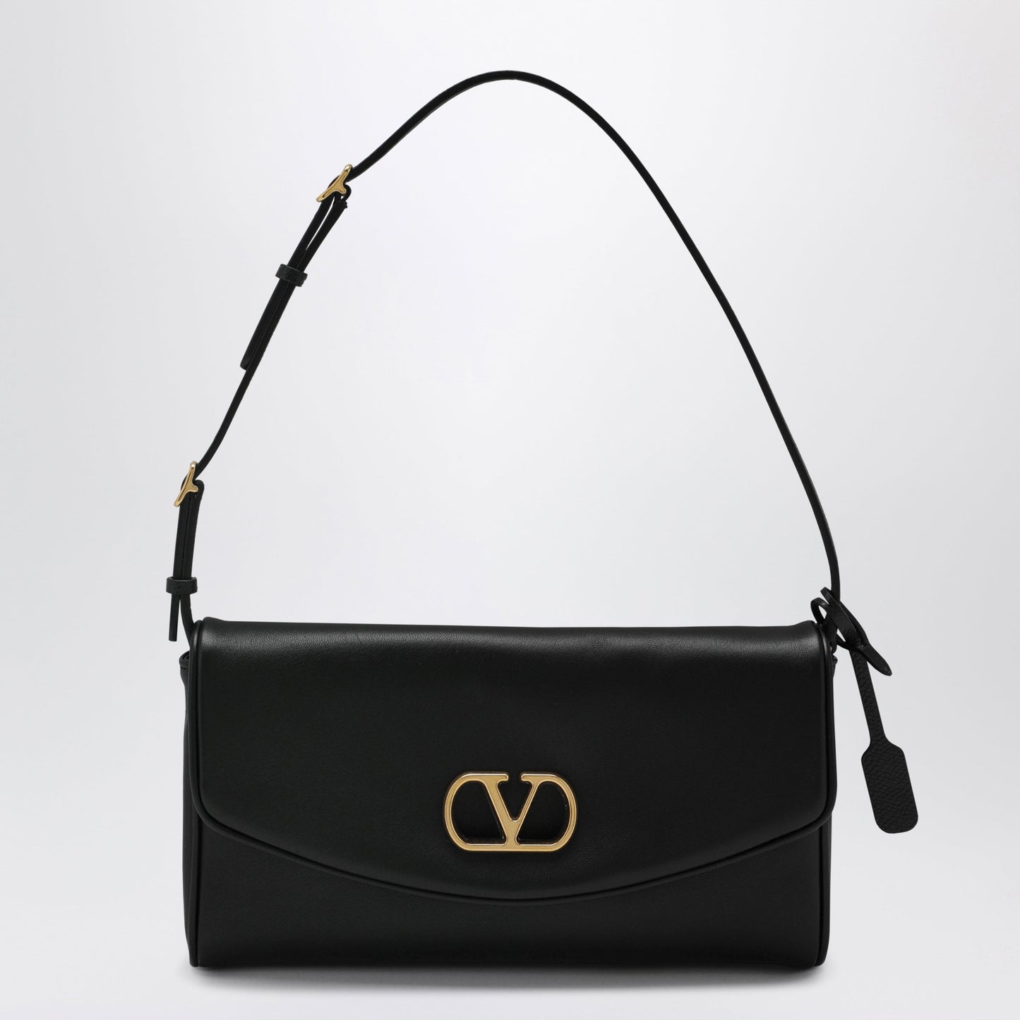 Valentino Garavani Devain Vlogo Leather Clutch Shoulder Bag In Black Women VALENTINO GARAVANI