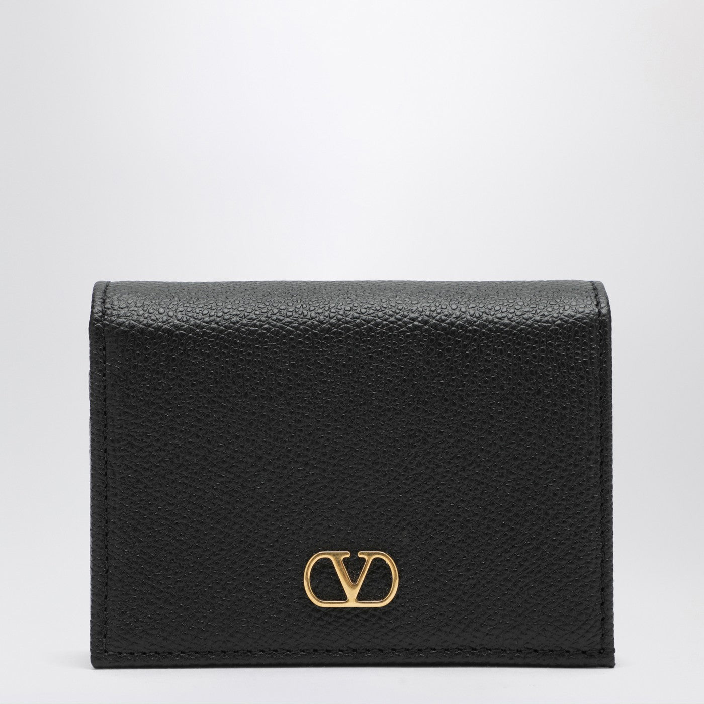 Valentino Garavani Signature Black Leather Vlogo Wallet Women VALENTINO GARAVANI