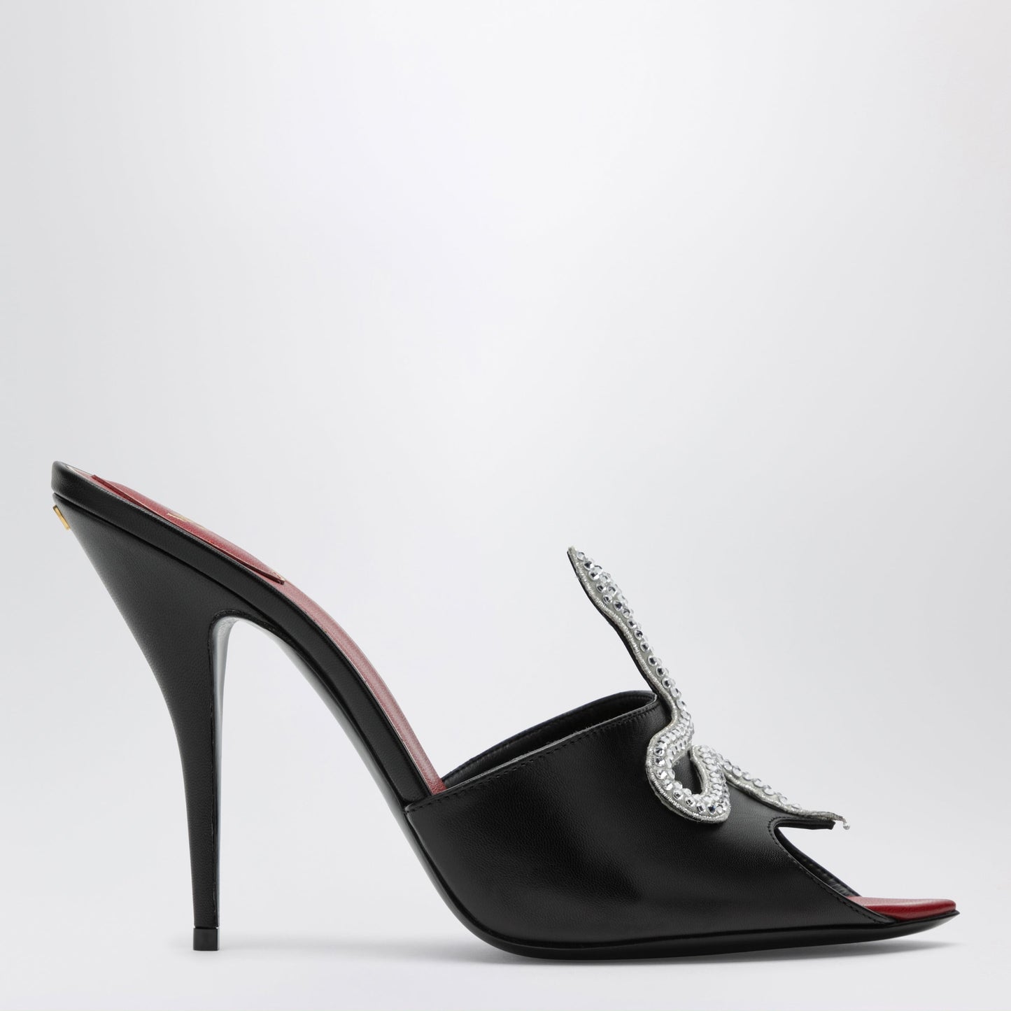 Valentino Garavani Black Coeur Vipã¨Re Slide Sandals In Goatskin Women VALENTINO GARAVANI