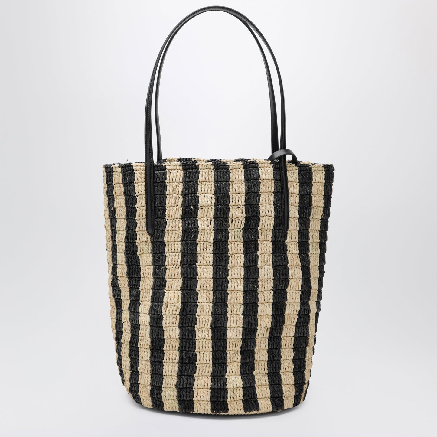 Valentino Garavani Striped Shoulder Bag In Raffia And Leather Women VALENTINO GARAVANI