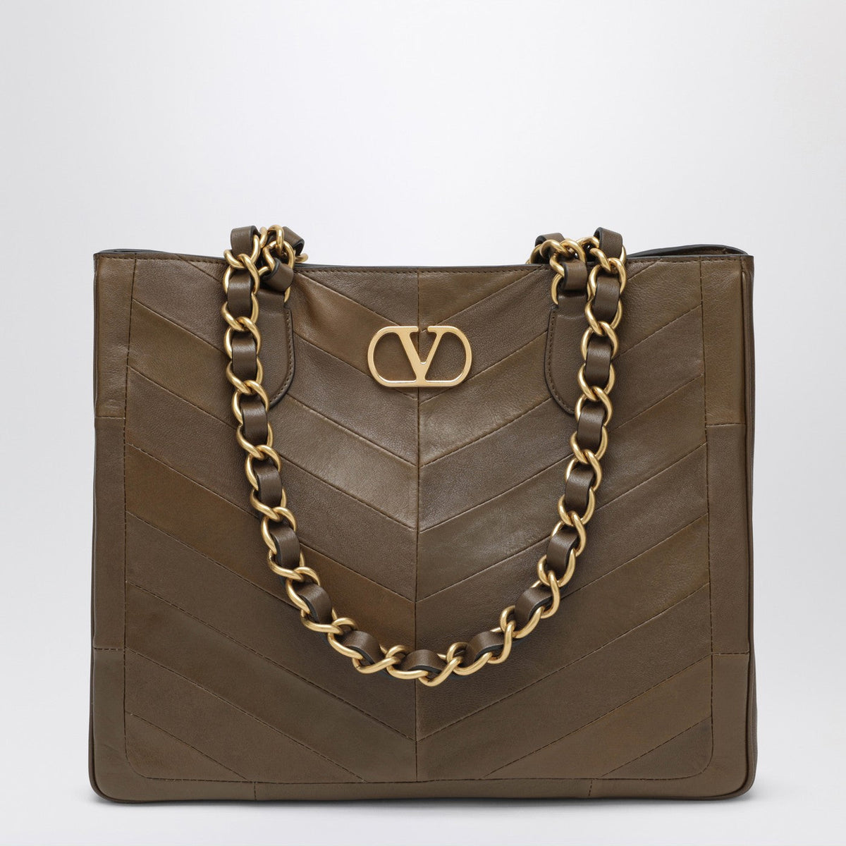 Valentino Garavani Laseine Shopping Bag In Tundra Green Women VALENTINO GARAVANI