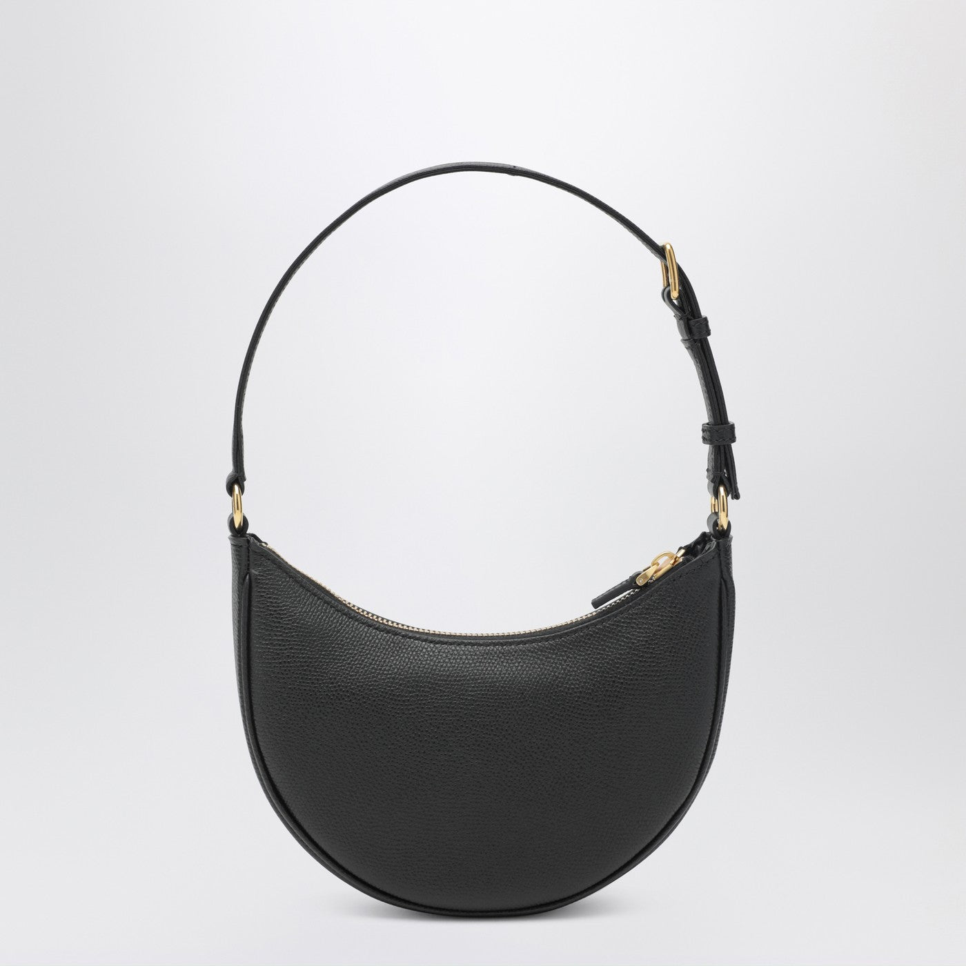 Valentino Garavani Vlogo Signature Mini Hobo Bag In Black Leather Women VALENTINO GARAVANI