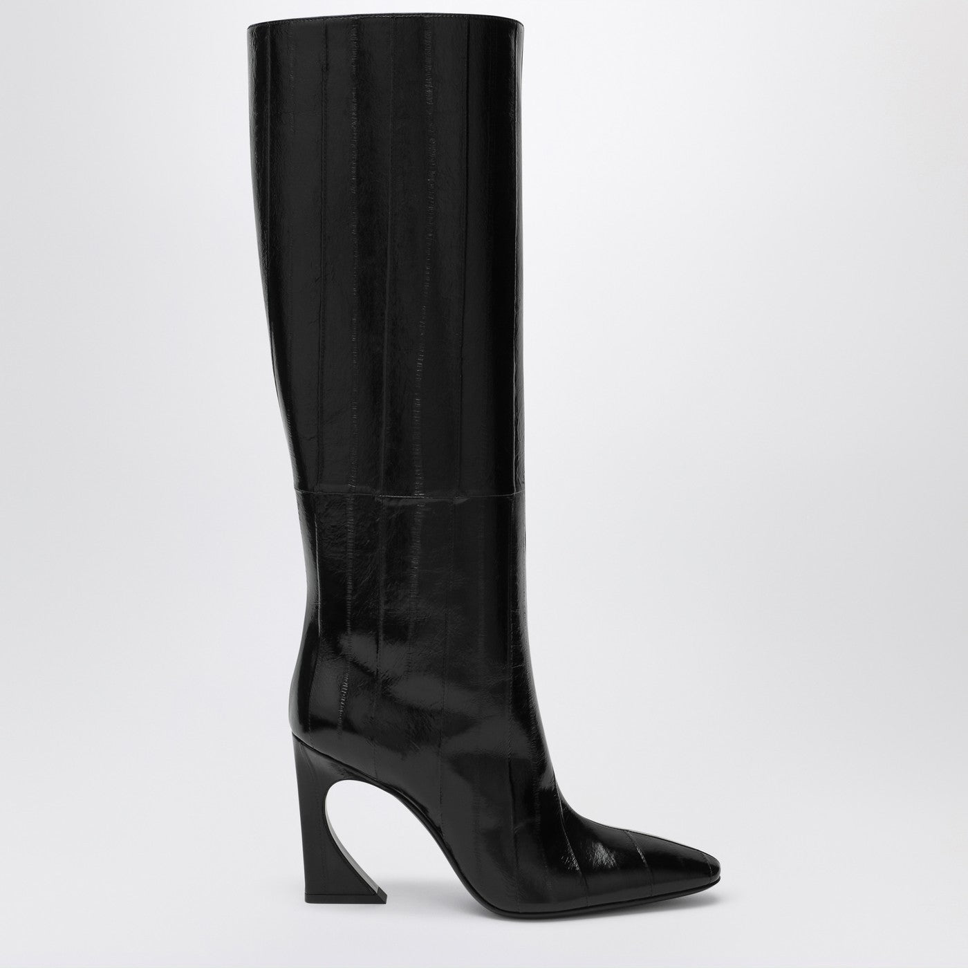Fendi Black Hagfish Leather Boots Arco Women FENDI