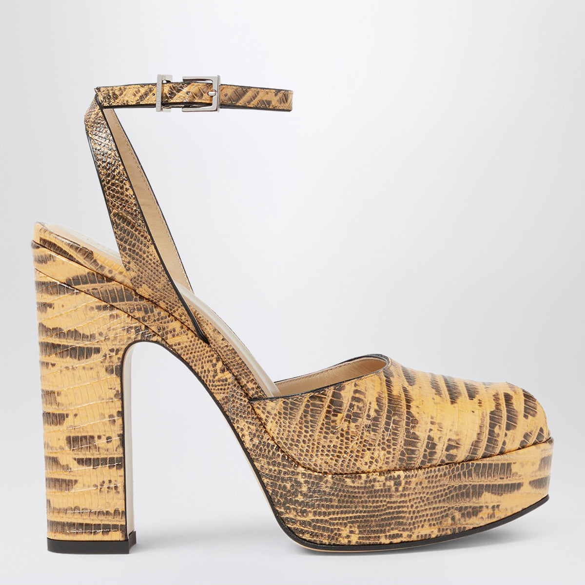 Fendi Fendi After 9 Sandals In Light Orange/Black Printed Calfskin Women FENDI