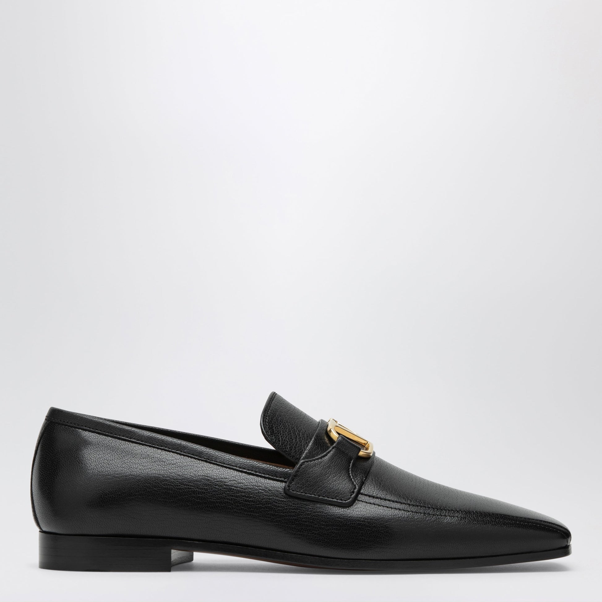 Valentino Garavani Black Vlogo Signature Goatskin Loafers Men VALENTINO GARAVANI
