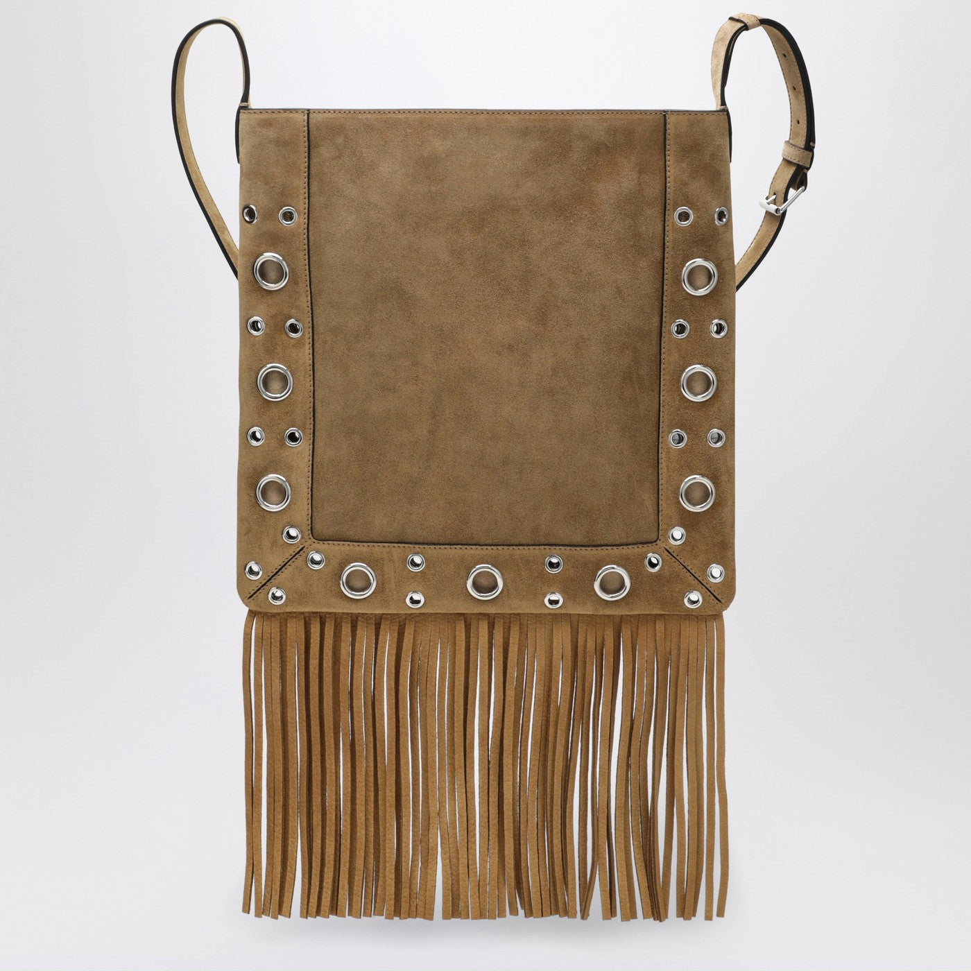 Valentino Garavani Beige Nellcã´Te Bag In Suede With Fringes Men VALENTINO GARAVANI