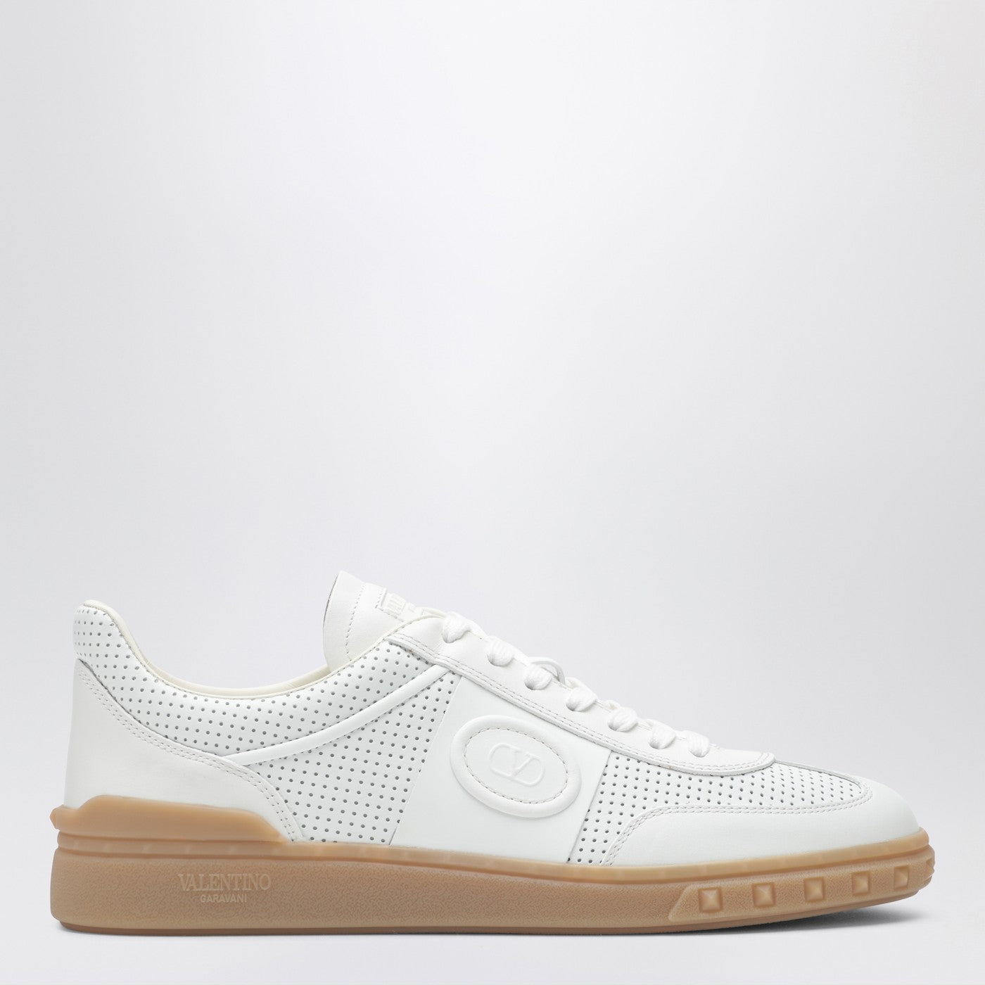 Valentino Garavani Upvillage Sneakers White In Perforated Leather Men VALENTINO GARAVANI