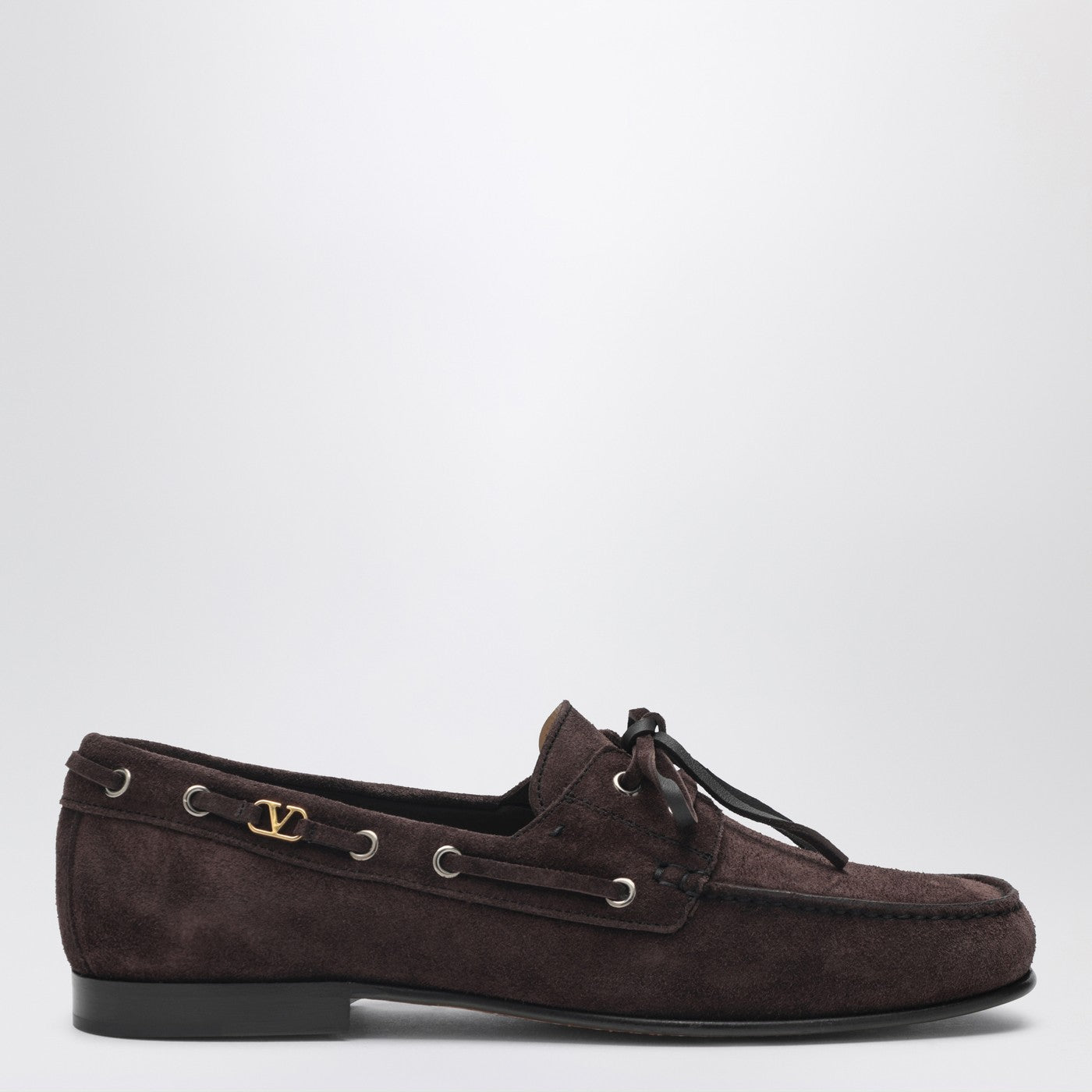 Valentino Garavani Brown Suede Lace-Up Loafers Men VALENTINO GARAVANI