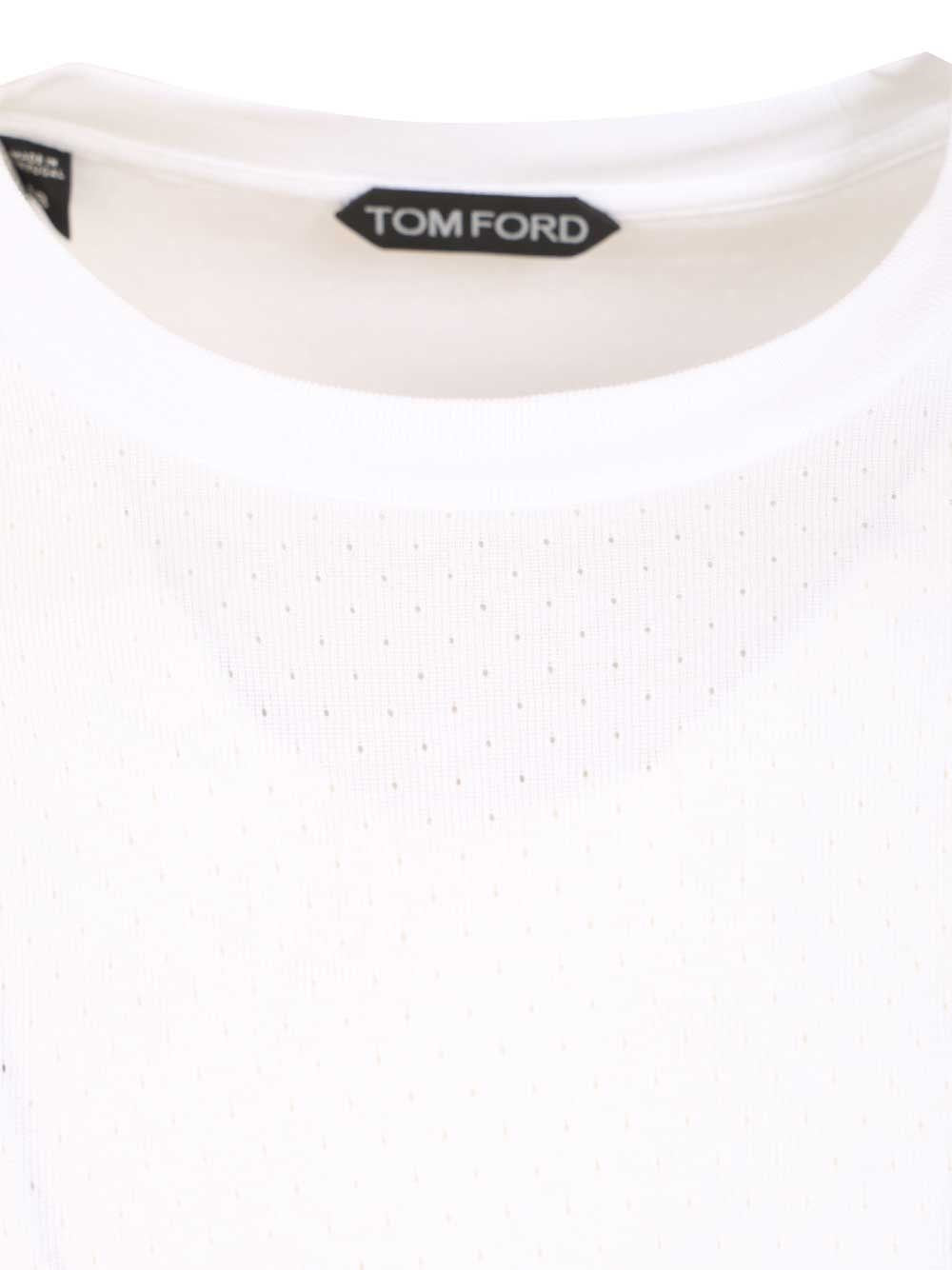 Tom Ford Men Perforated Ribbed T-Shirt TOM FORD