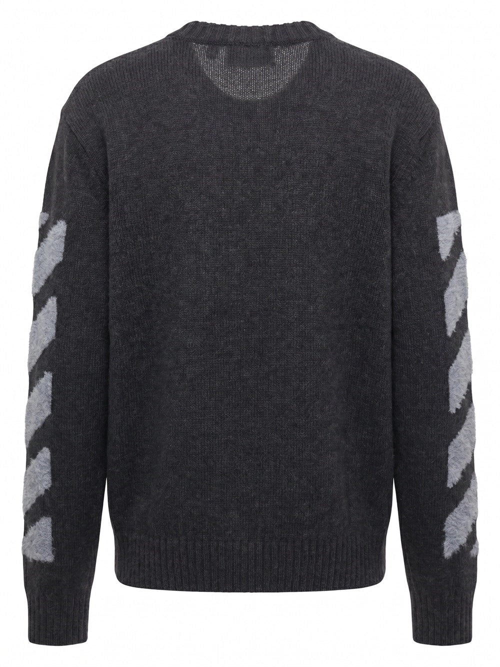 Off White Men `Diag Fuzzy` Crew Neck Sweater OFF-WHITE