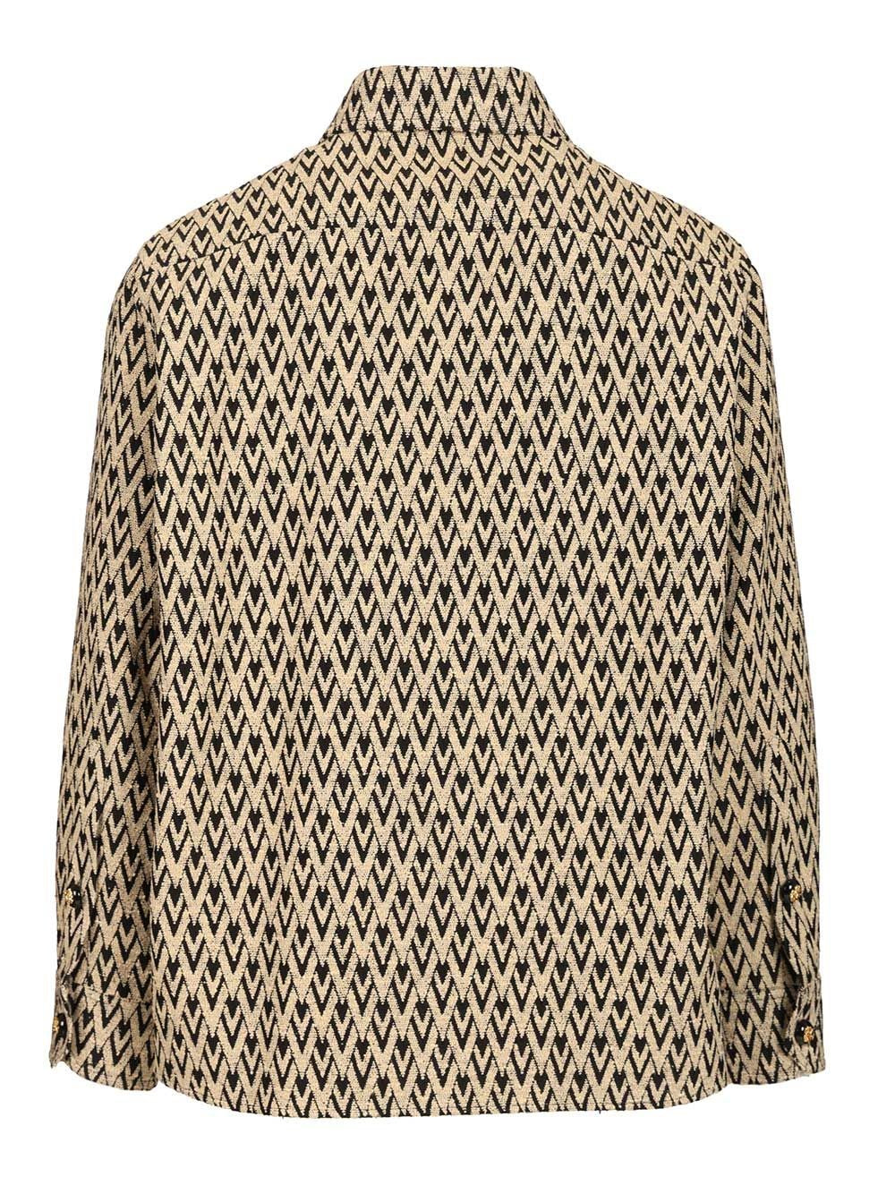 Valentino Garavani Men Toute La V Jacquard Cotton Blend Jacket VALENTINO GARAVANI