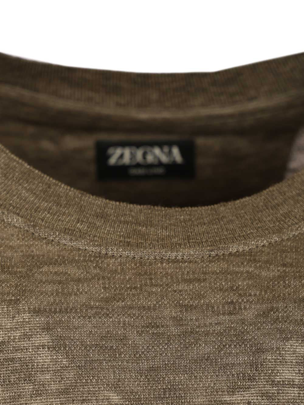 Zegna Men Linen T-Shirt. ZEGNA