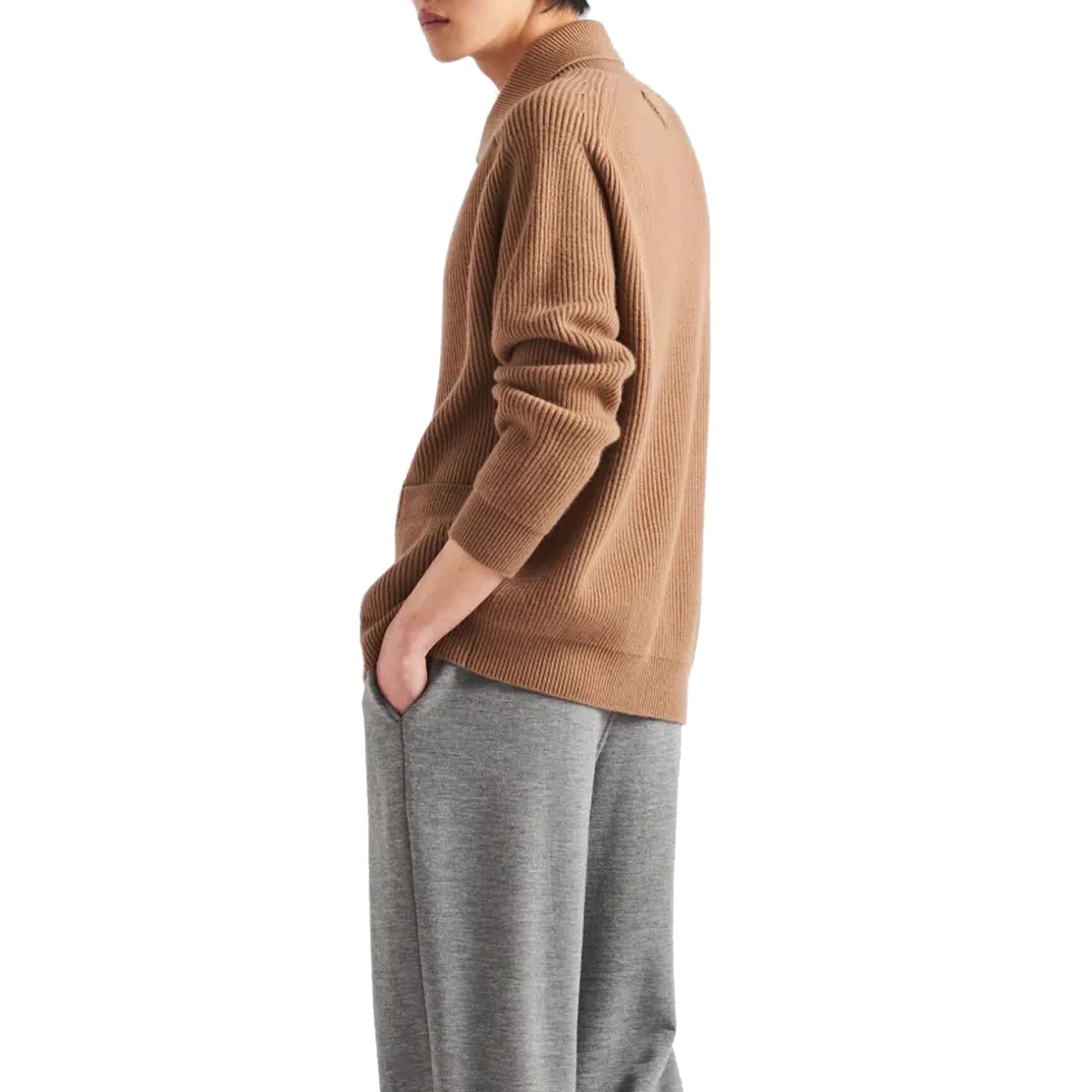 Prada Ribbed Knit Cashmere Cardigan Men PRADA