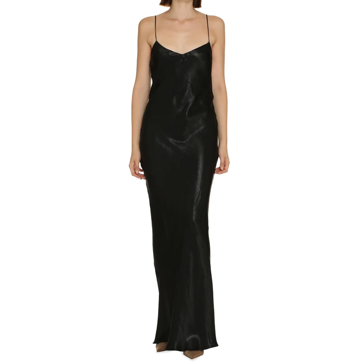 Saint Laurent Satin Long Dress Women SAINT LAURENT