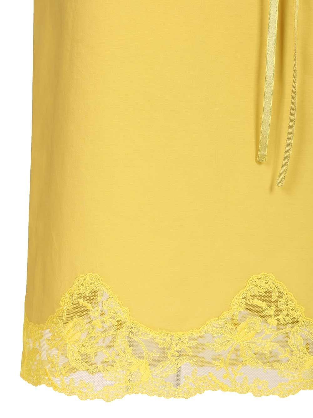 Saint Laurent Women Slip-Style Skirt With Lace In Cotton And Silk SAINT LAURENT