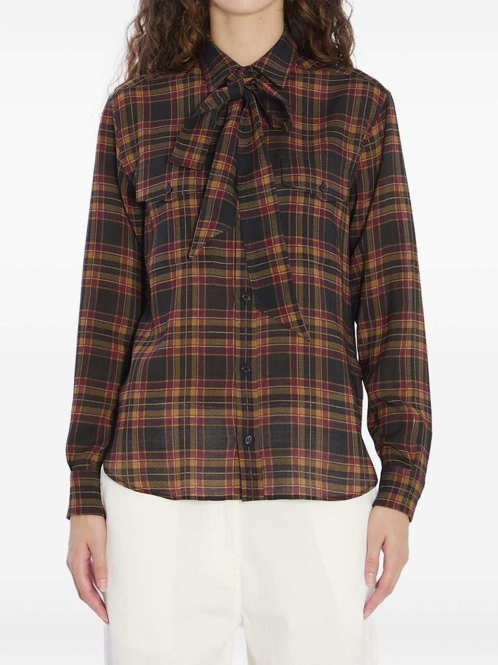 Saint Laurent Women Lavalliére Cassandre Shirt SAINT LAURENT