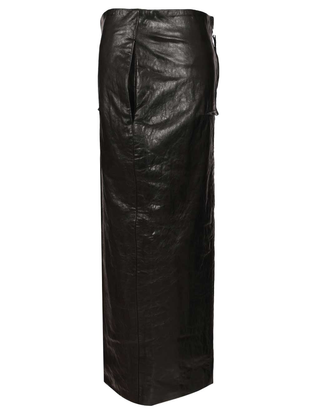Rick Owens Women Leather Long Skirt RICK OWENS