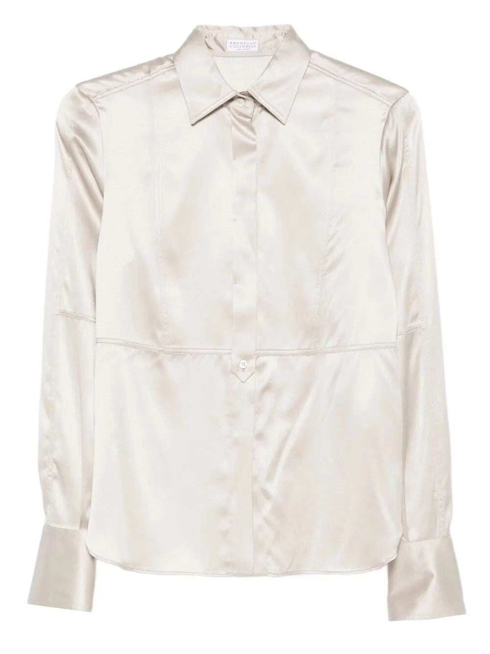 Brunello Cucinelli Women Satin Shirt With Monili BRUNELLO CUCINELLI