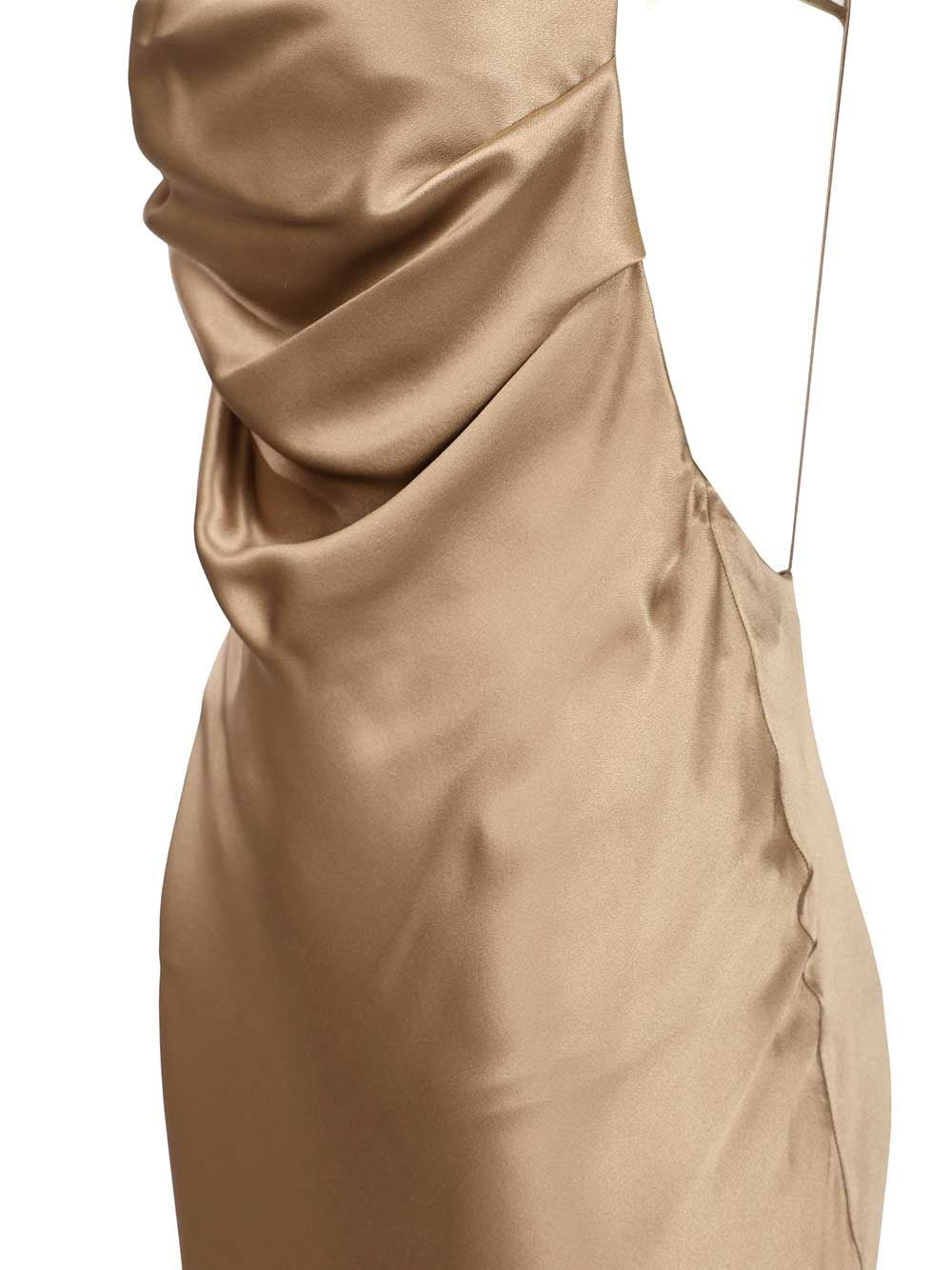 Saint Laurent Women Long Silk Satin Dress SAINT LAURENT