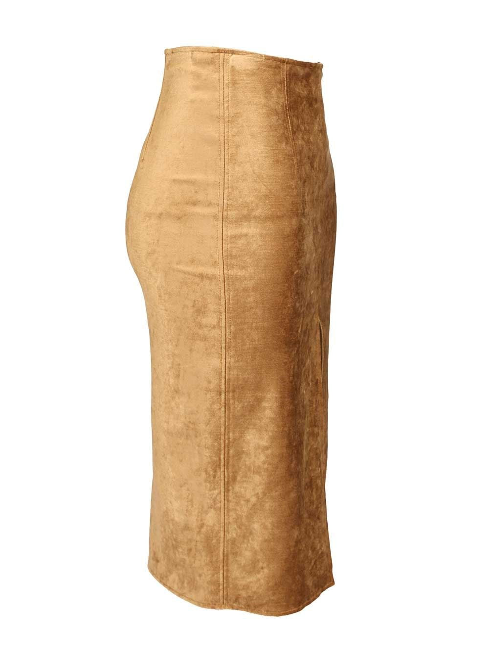Forte_Forte Women Stretch Velvet Pencil Skirt FORTE FORTE