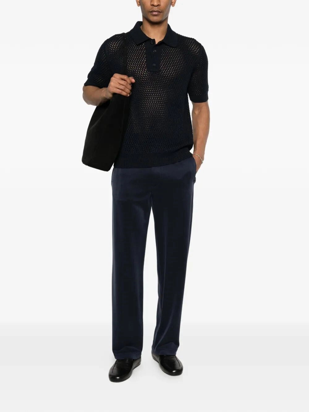 Prada Men Cotton Linen Polo Neck PRADA