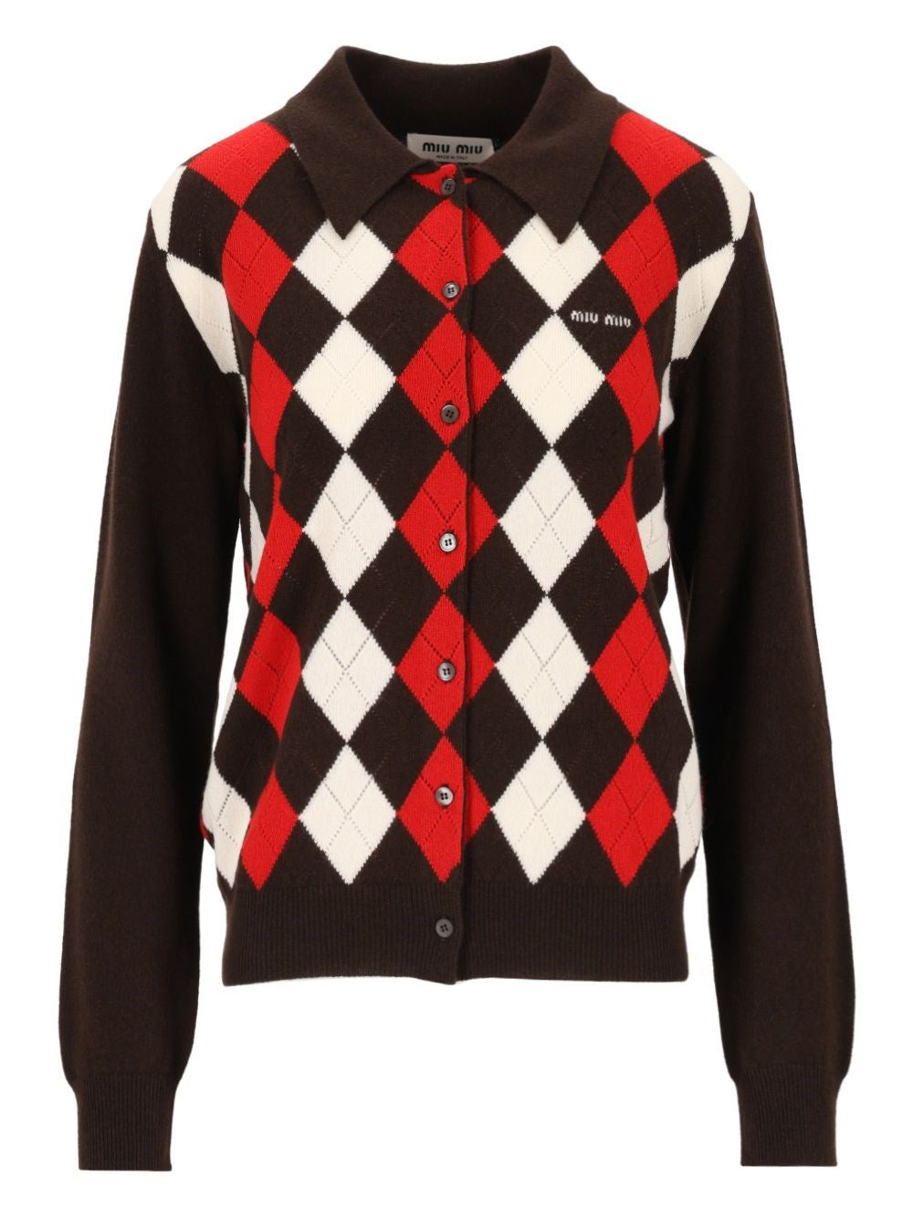 Miu Miu Women Argyle Cardigan MIU MIU