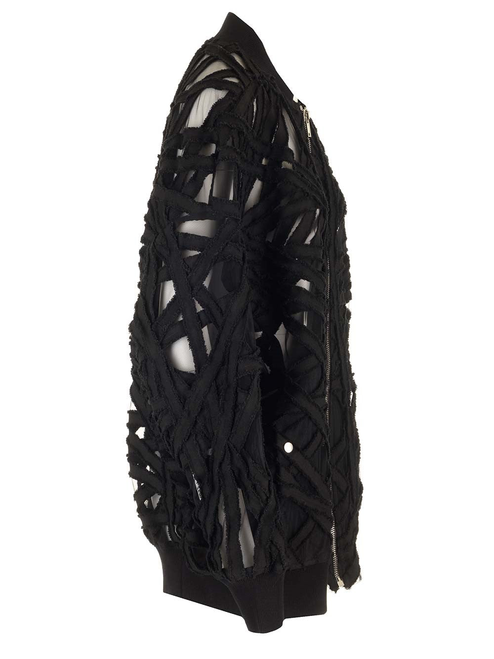 Rick Owens Women Cropped Jacket In Denim And Tulle RICK OWENS