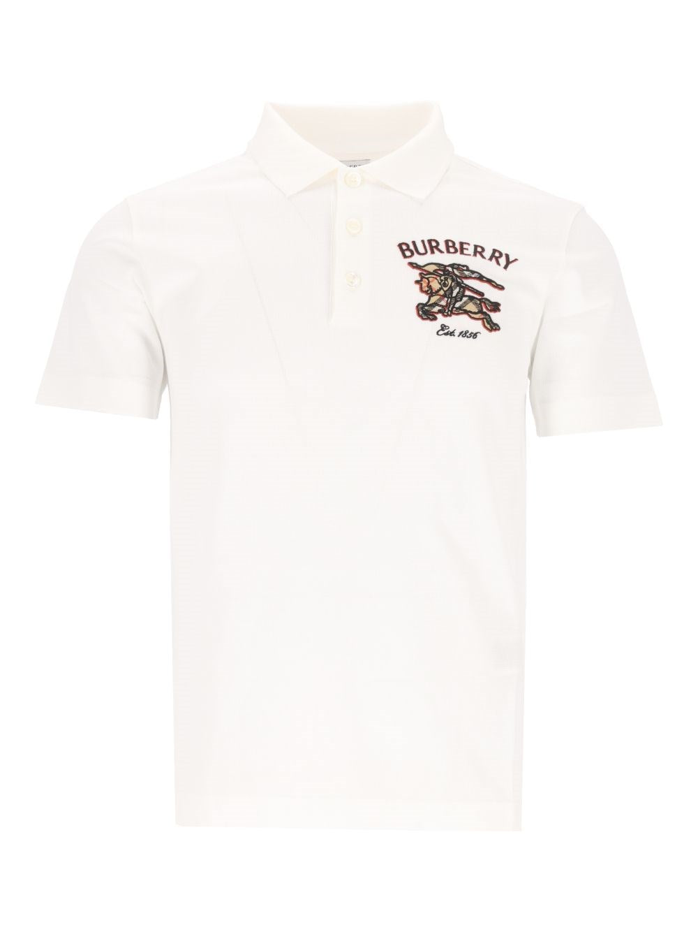 Burberry Men Cotton Polo Shirt With Knight Check BURBERRY