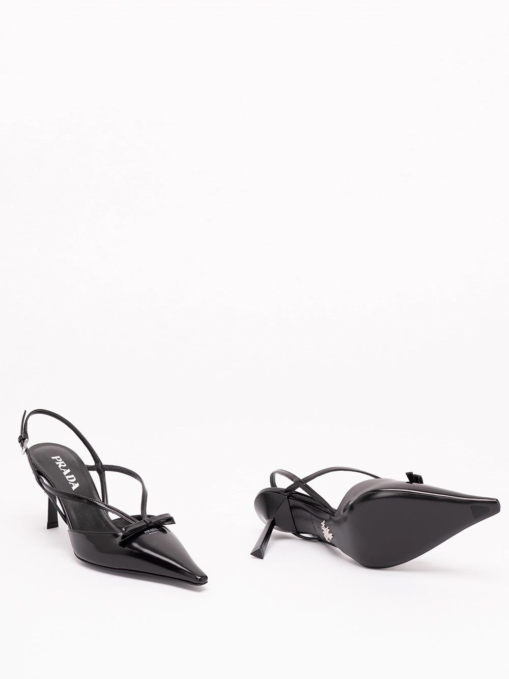 Prada Women Brushed Leather Slingback Pumps PRADA