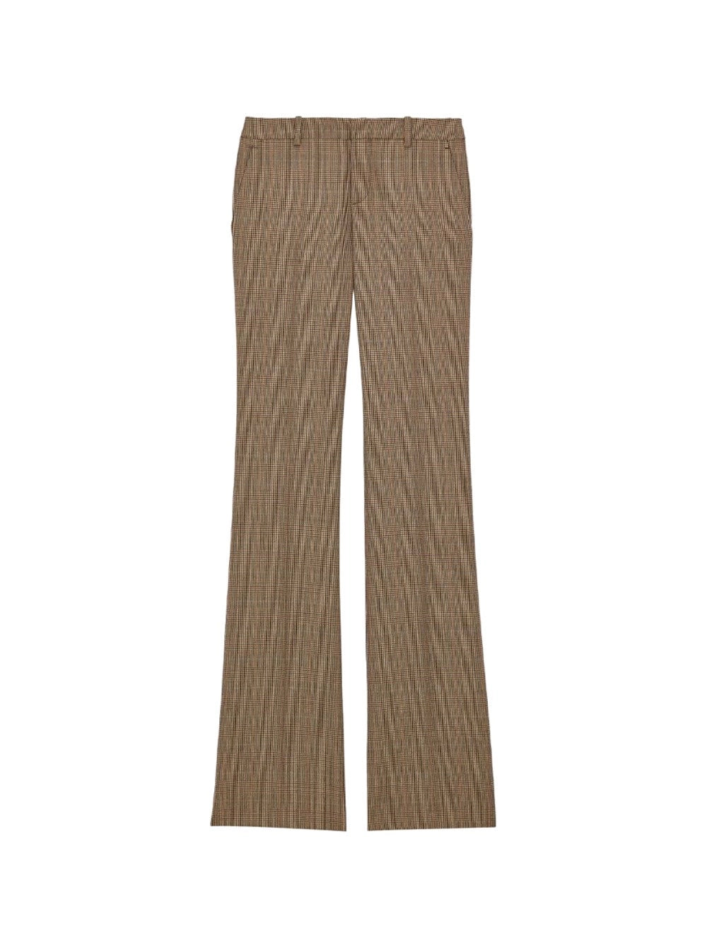Saint Laurent Women Flared Pants In Puppytooth Prince Of Wales Wool SAINT LAURENT