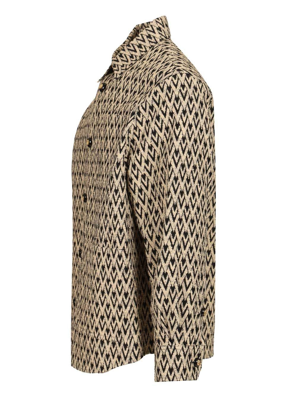 Valentino Garavani Men Toute La V Jacquard Cotton Blend Jacket VALENTINO GARAVANI