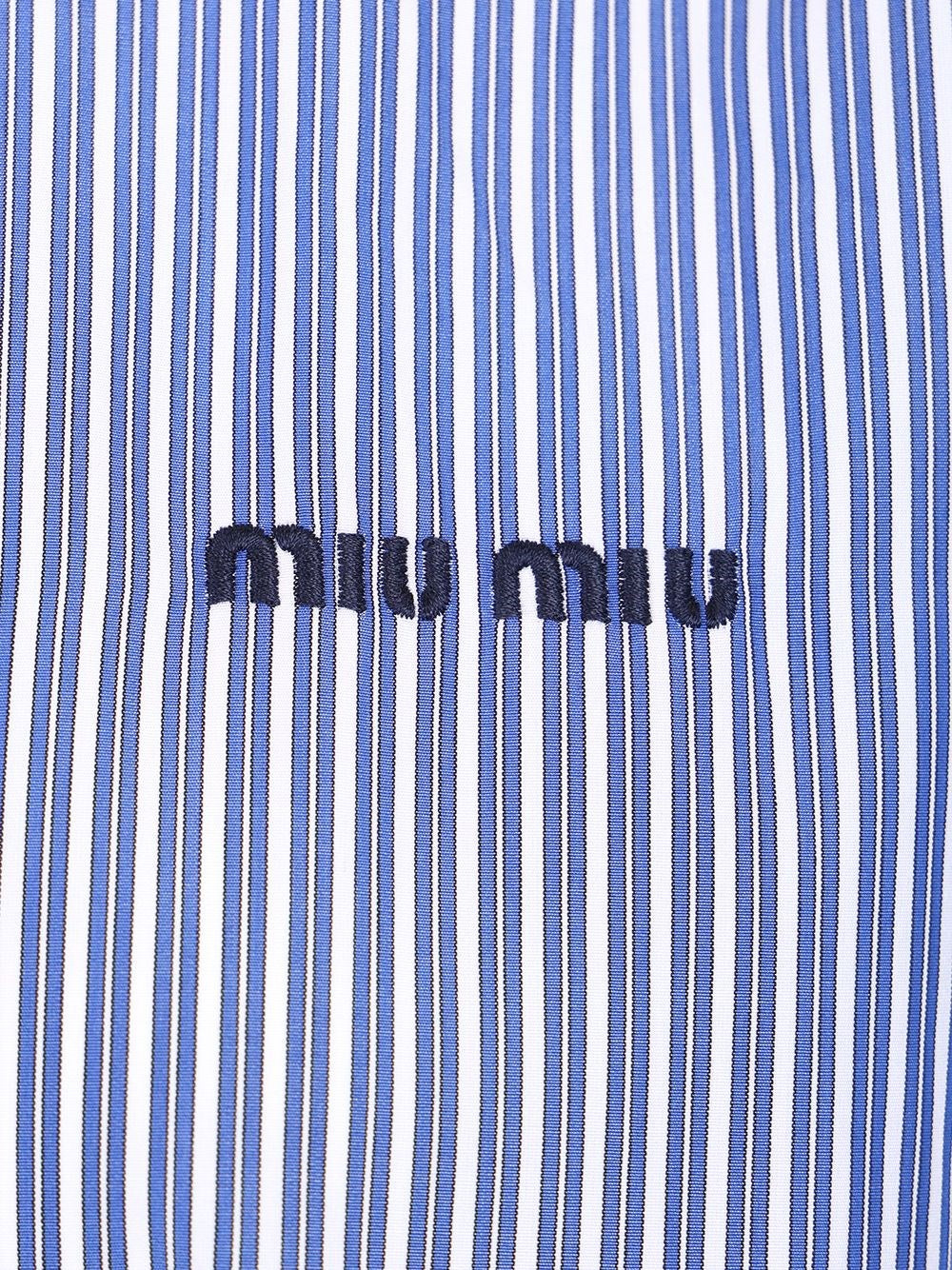Miu Miu Women Poplin Shirt With Logo MIU MIU