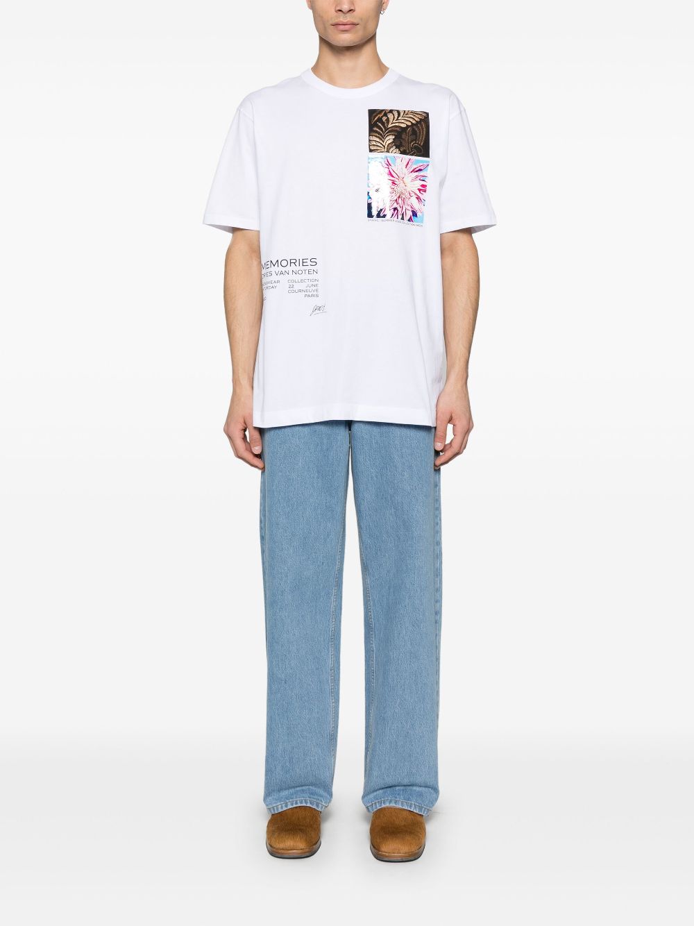 Dries Van Noten Men Heer Pr 1600 M.K.Ss.T-Shirt Whi DRIES VAN NOTEN