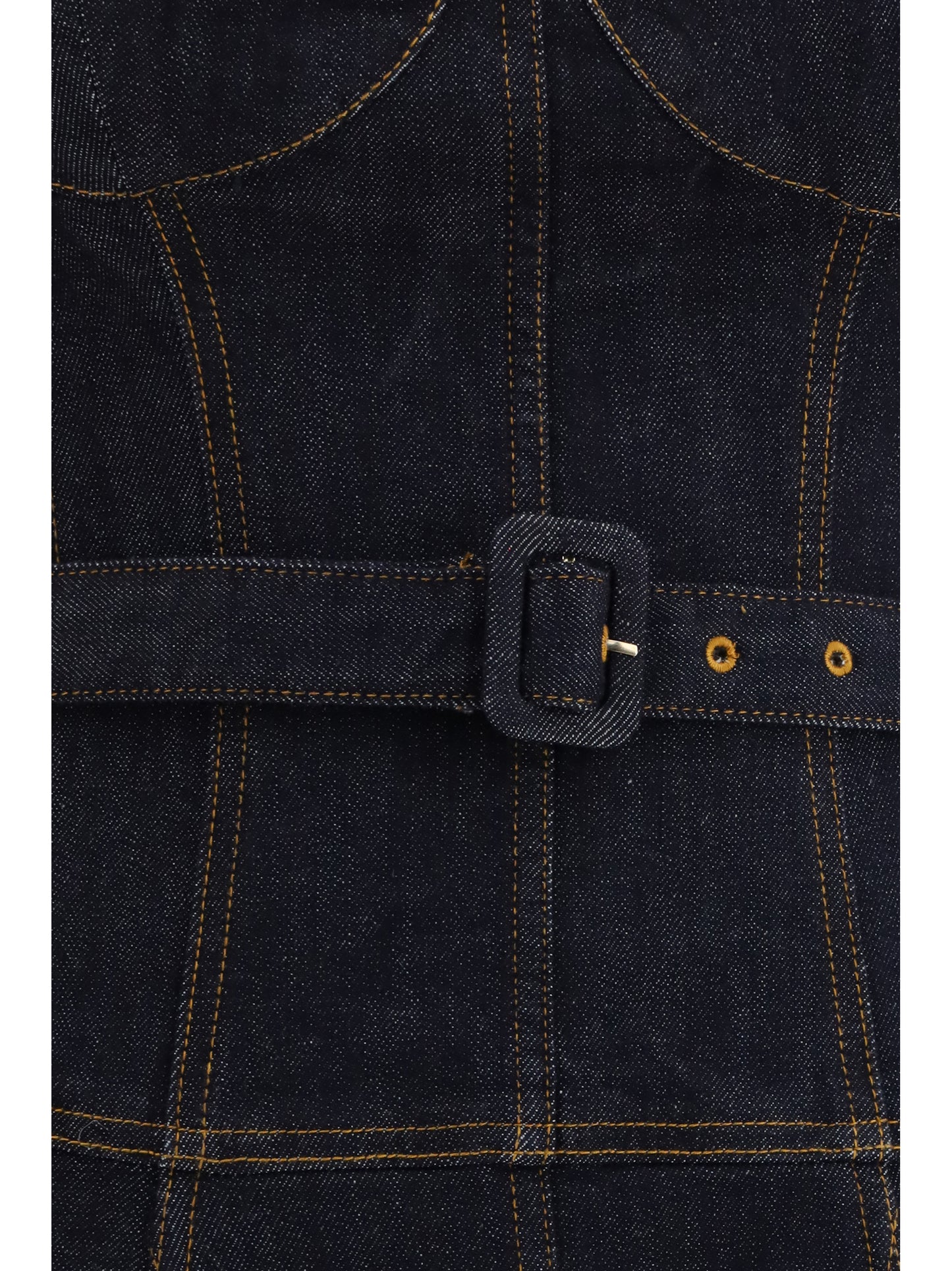 Self-Portrait Women Denim Flared Midi Dress SELF-PORTRAIT