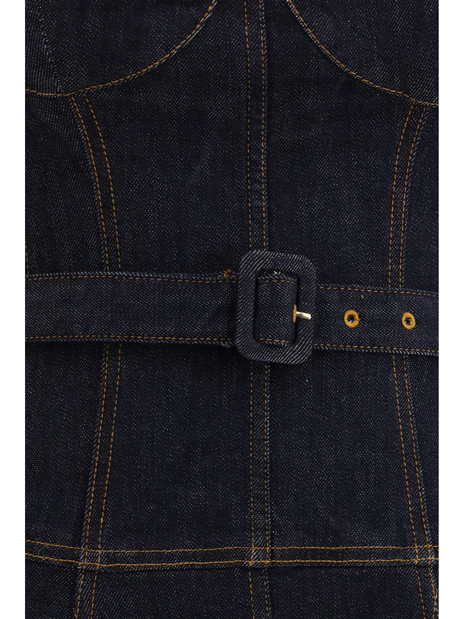 Self-Portrait Women Denim Flared Midi Dress SELF-PORTRAIT
