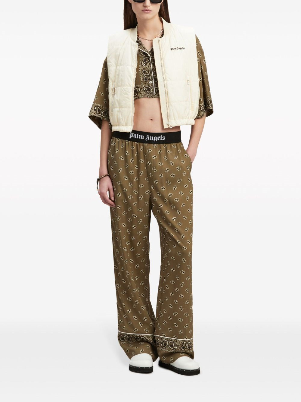 Palm Angels Women Straight Paisley Print Pants PALM ANGELS