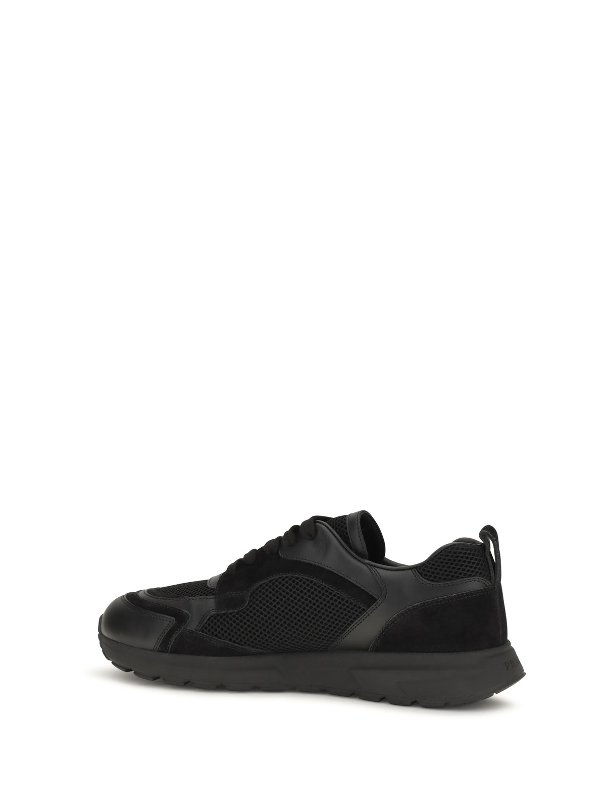 Prada Men Prax Leather And Fabric Sneakers PRADA
