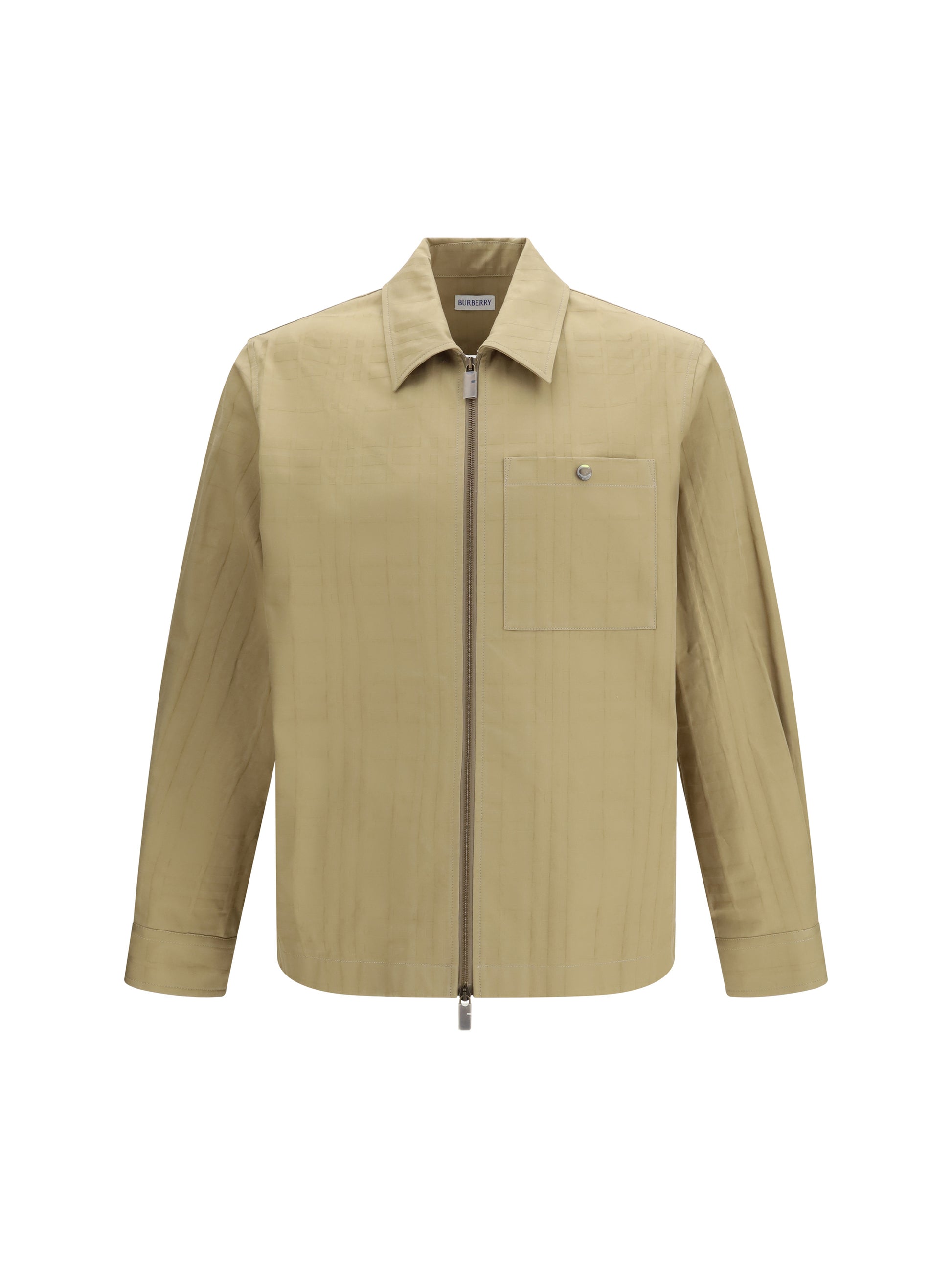 Burberry Men Check Cotton Zip Shirt Jacket BURBERRY