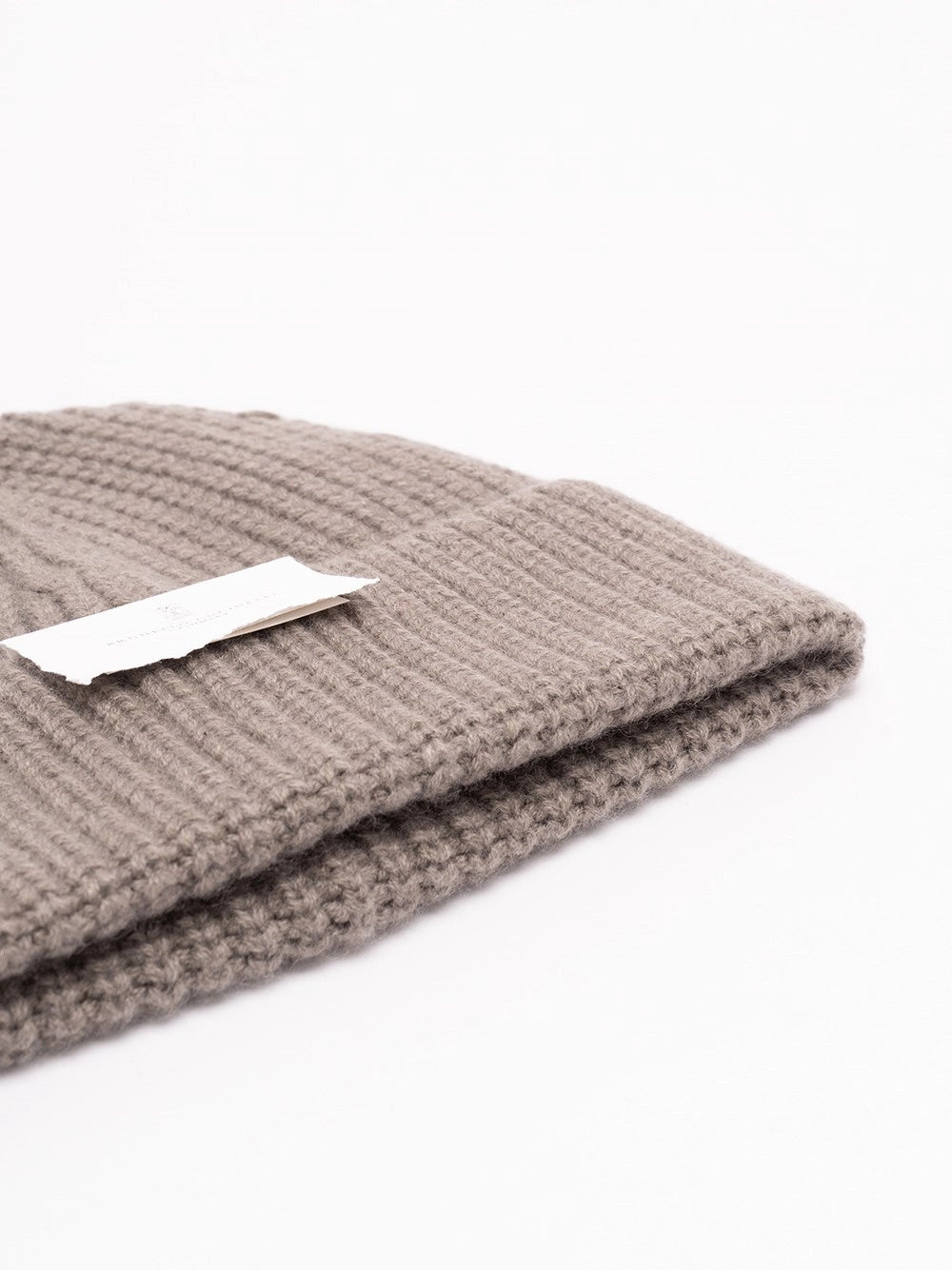 Brunello Cucinelli Men Cashmere English Rib Knit Beanie BRUNELLO CUCINELLI