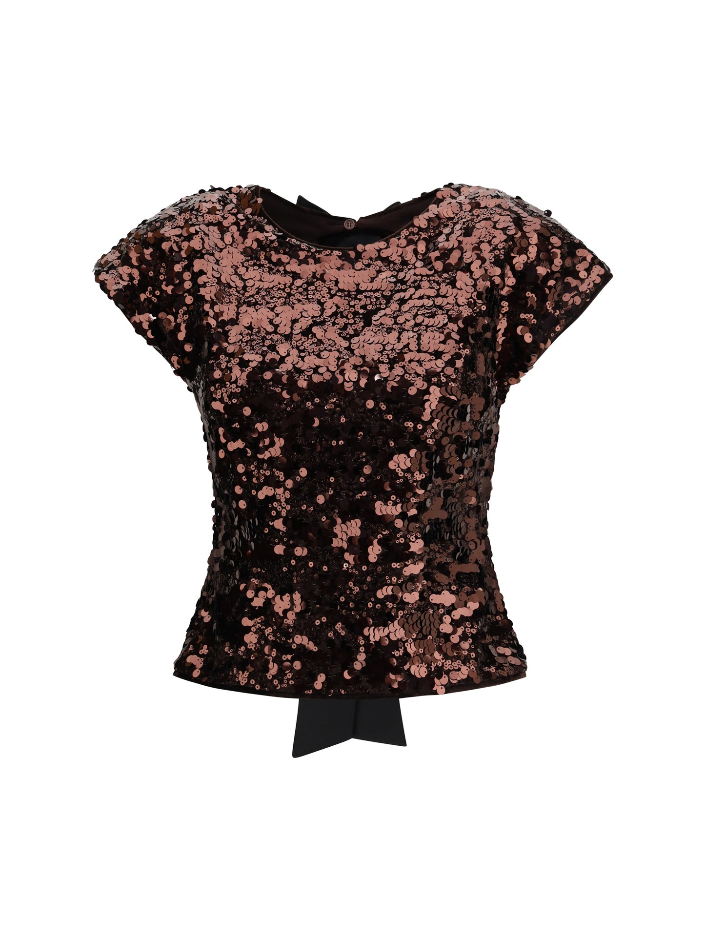 Ganni Women Sequin Top With Bow Back GANNI