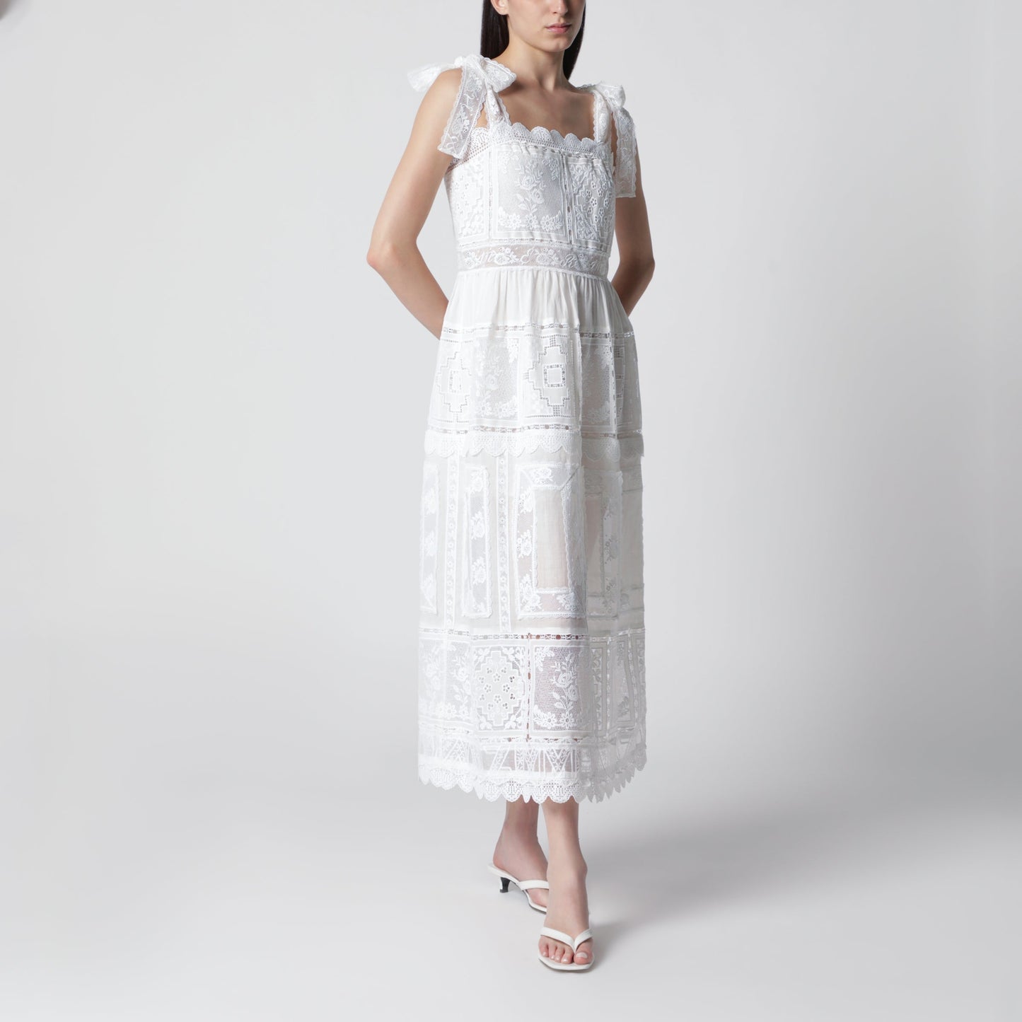 Zimmermann Ivory Aster Dress With Lace Trim Women ZIMMERMANN