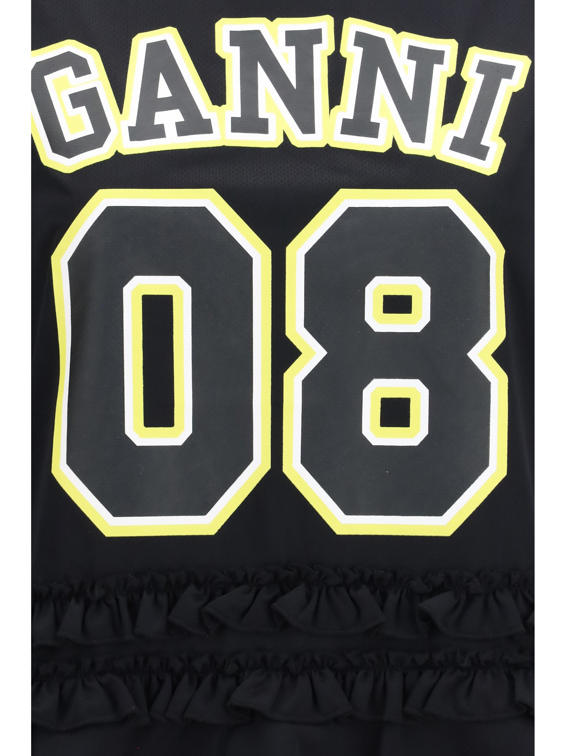 Ganni Women Cycora Oversized Tank Top With Ruffled Hem GANNI