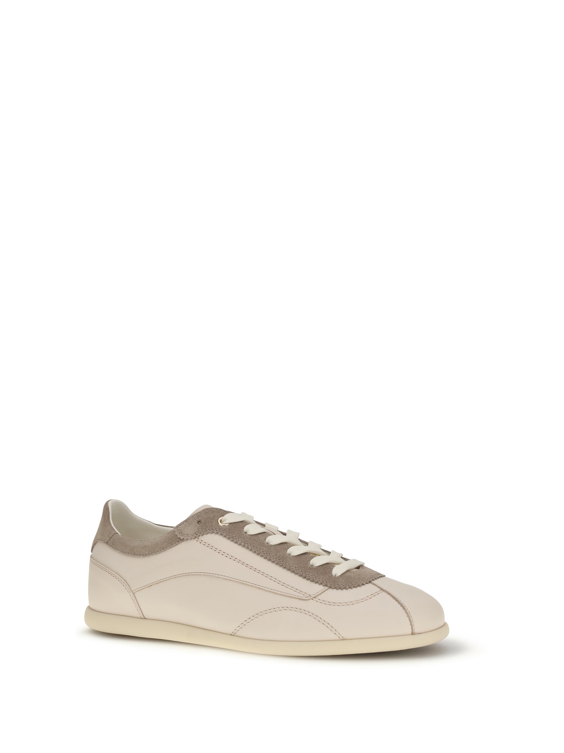 Brunello Cucinelli Men Leather And Suede Sneakers With Slim Sole BRUNELLO CUCINELLI